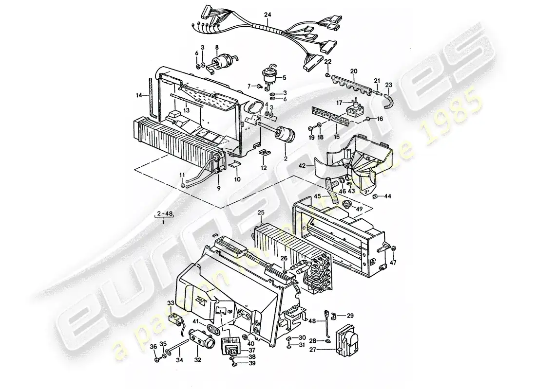 porsche 1992 (928) air conditioner - air conditioner parts diagram