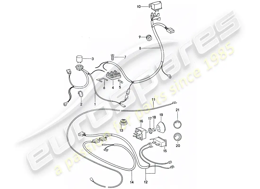 porsche 1977 (911) air conditioner - electrical components parts diagram