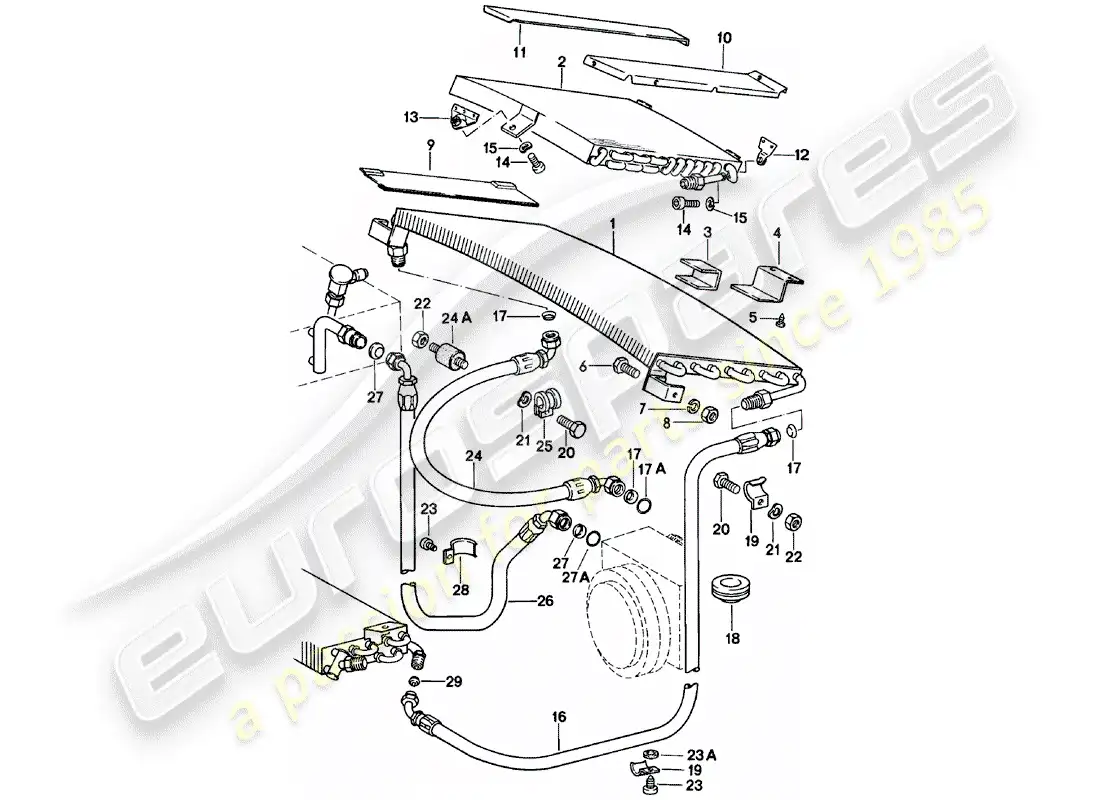 porsche 1981 (911) capacitor - refrigerant line - accessories and others parts diagram