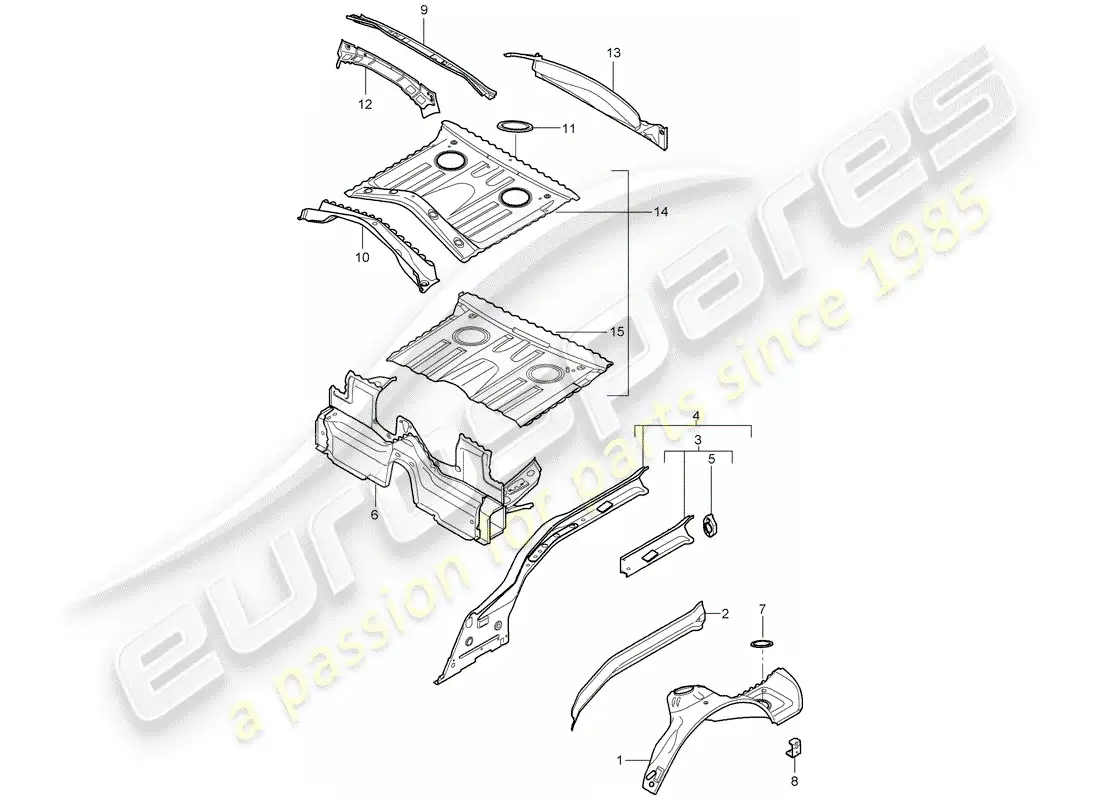 porsche 2007 (987 boxster) rear end part diagram