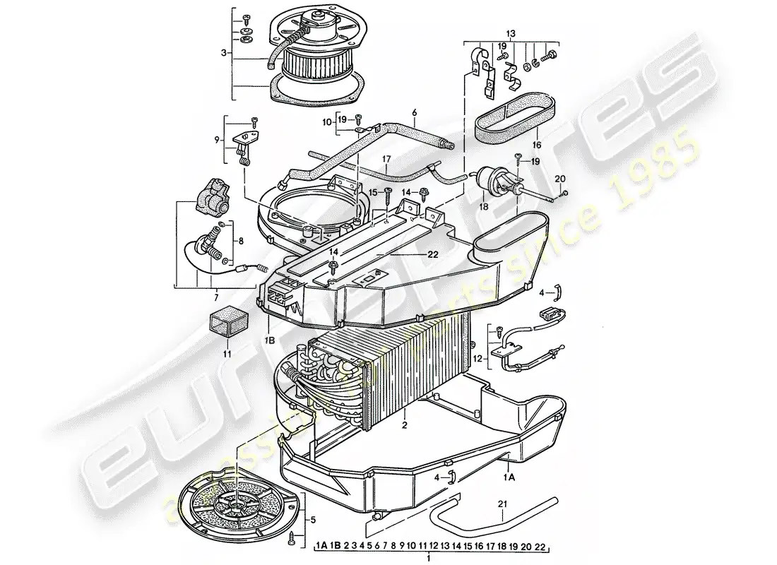 porsche 1986 (924s) air conditioner parts diagram