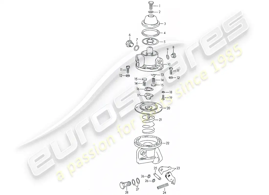 porsche 1958 (356/356a) single parts - for - fuel pump - 616. 08.401 part diagram