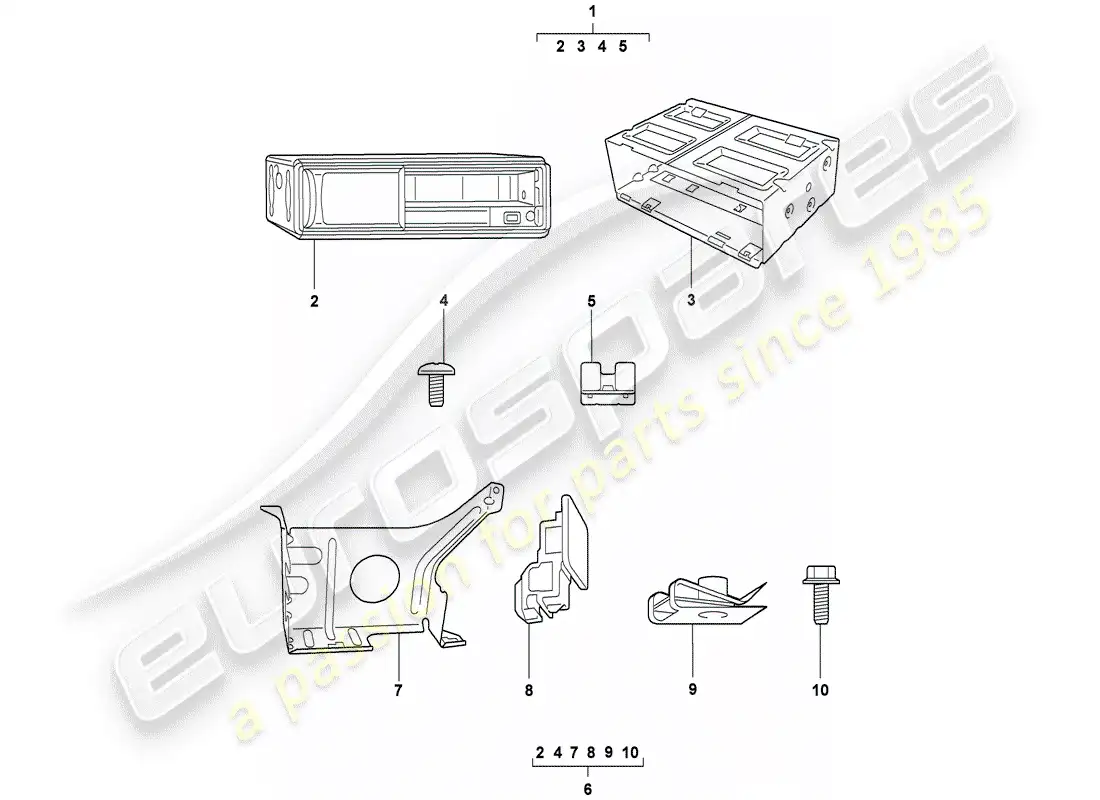 porsche 2009 (tequipment) cd-changer parts diagram