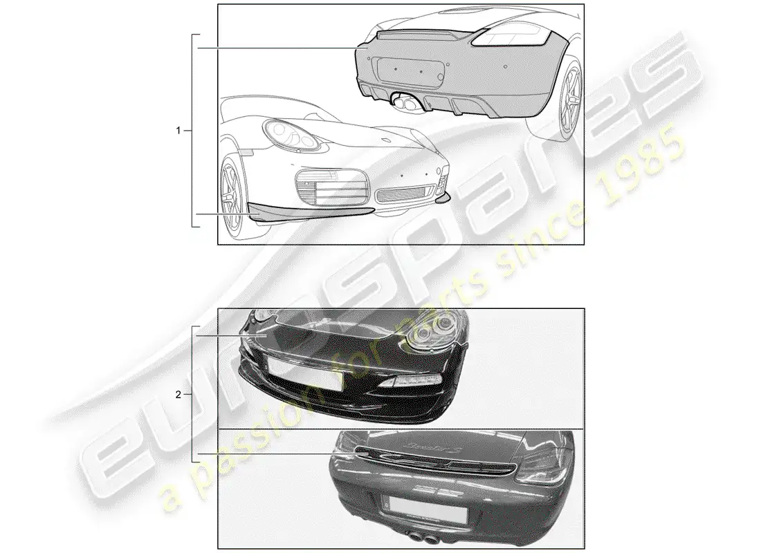 porsche 1999 (tequipment) aerokit parts diagram