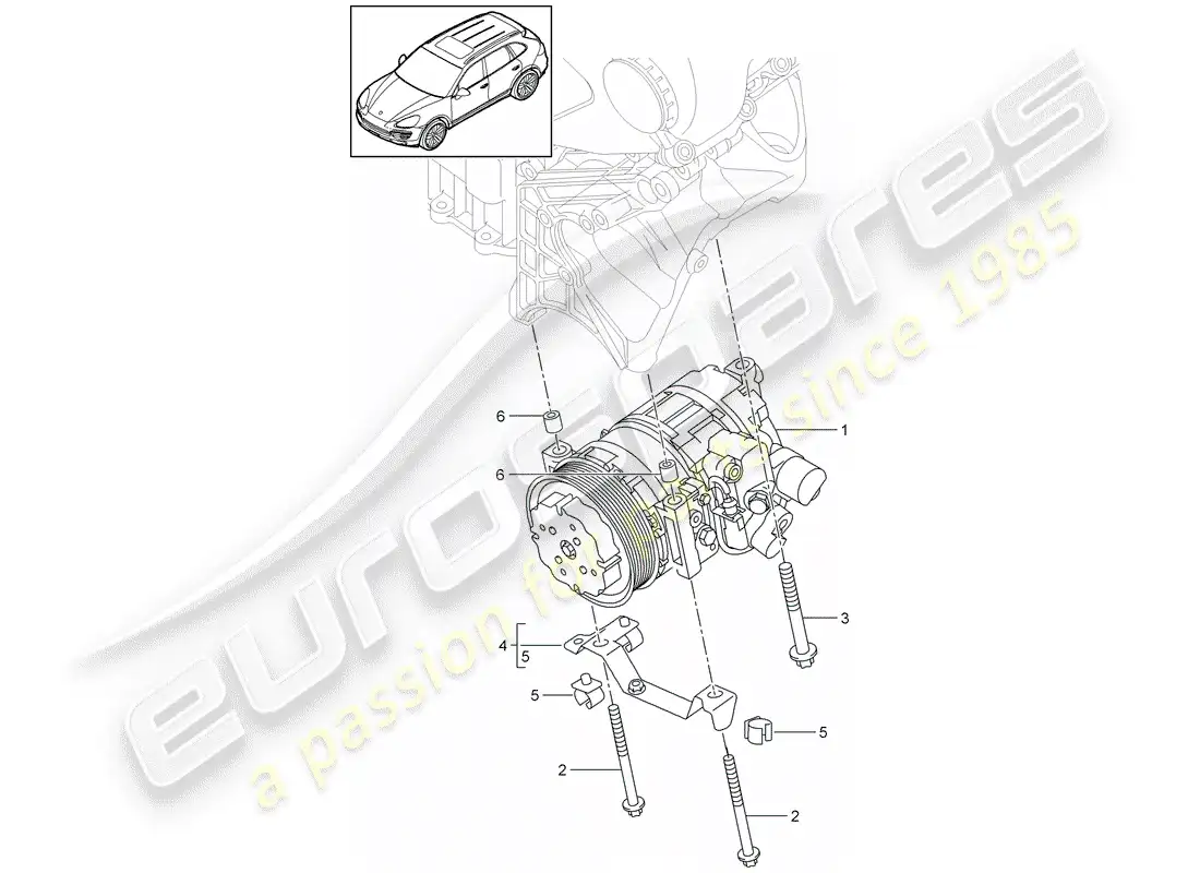 porsche 2014 (cayenne e2 92a) compressor parts diagram