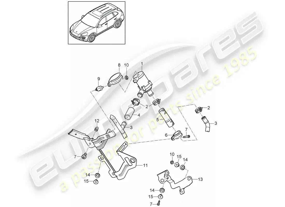 porsche 2014 (cayenne e2 92a) heater part diagram