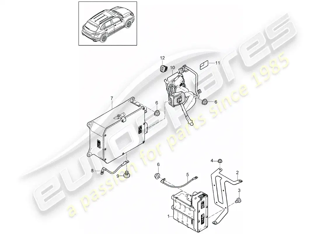 porsche 2014 (cayenne e2 92a) heater core part diagram