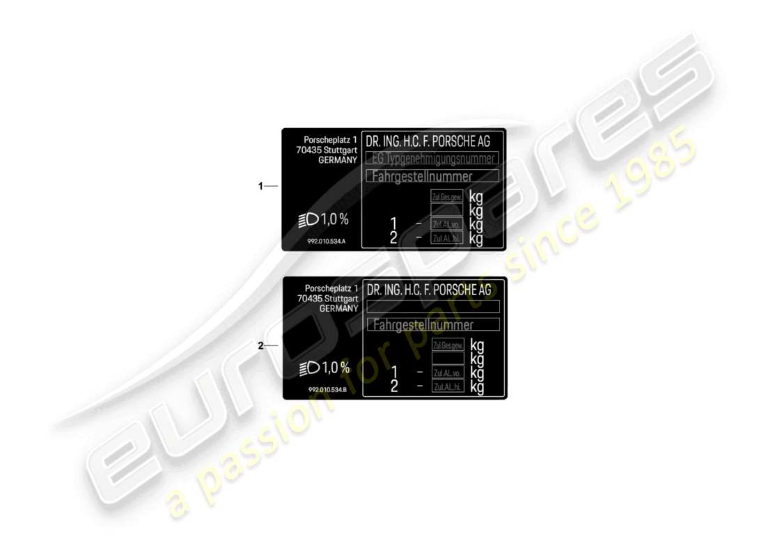porsche 2024 (992-2 gt3/rs/st) data tag d - mj 2022>> part diagram