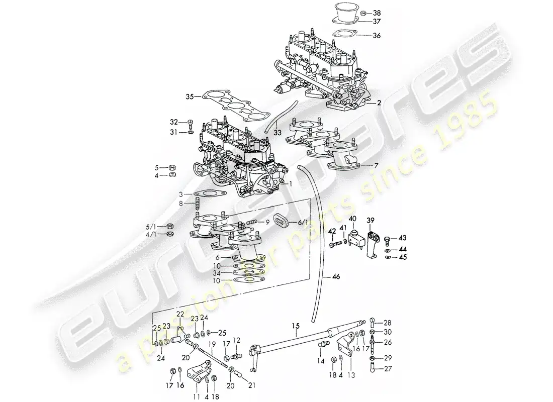 porsche 1971 (911) carburetor - - zenith- parts diagram
