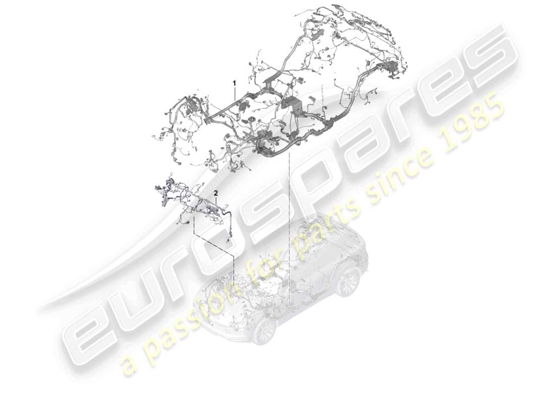 porsche 2025 (cayenne e3 pa) wiring looms passenger compartment dashboard and part section wiring harness part diagram