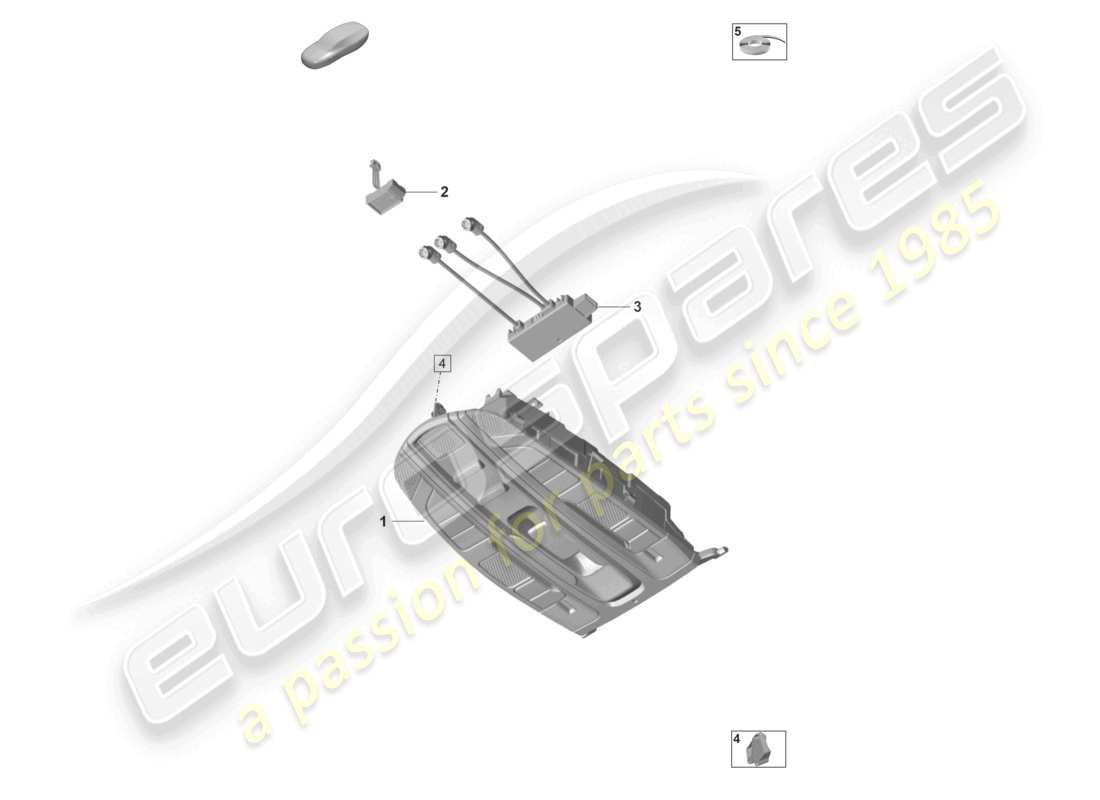 porsche 2022 (panamera 971-2) console roof part diagram