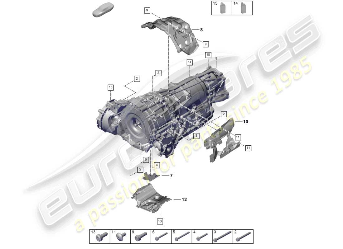 porsche 2023 (cayenne e3 pa) 8-speed automatic gearbox for four-wheel drive mounting parts for engine and transmission part diagram