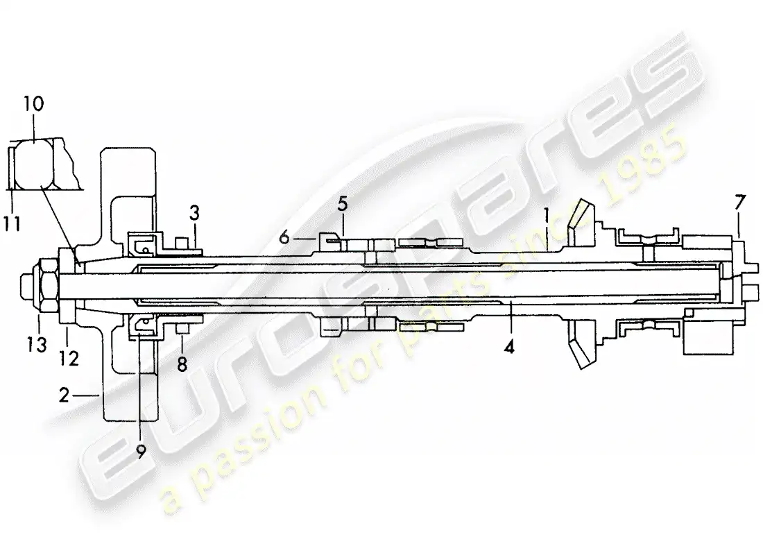 porsche 1964 (356b/356c) camshaft - and - flywheel weights - intake - cylinder - 1 + 2 parts diagram