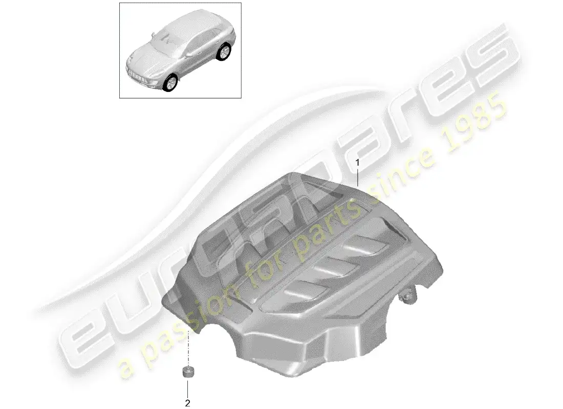 porsche 2015 (macan) engine cover parts diagram