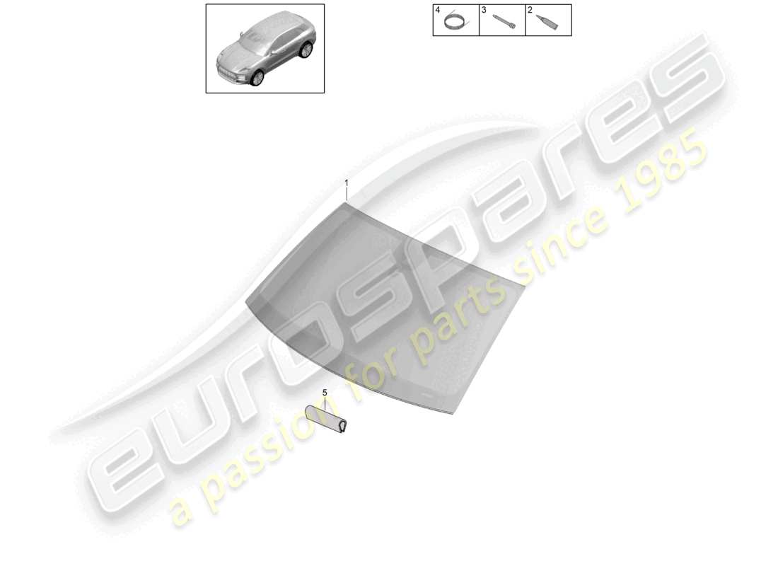 porsche 2021 (macan) windscreen parts diagram