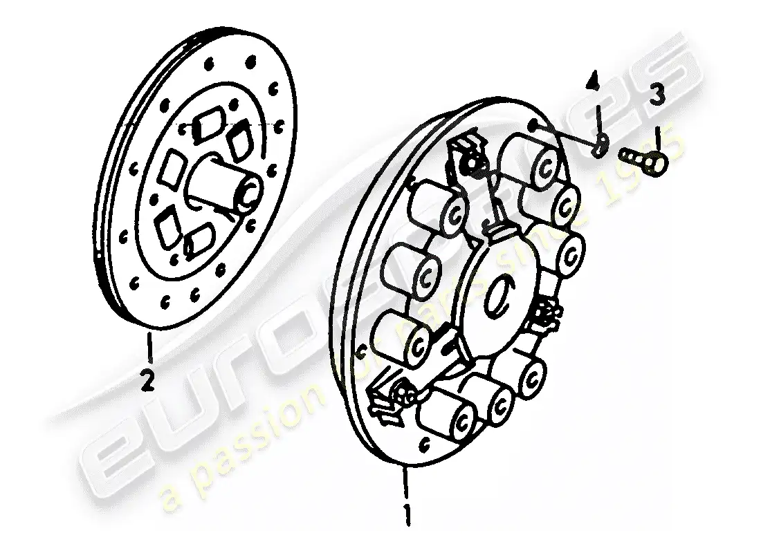 porsche 1954 (356/356a) clutch parts diagram