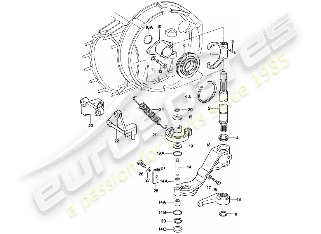 porsche 1981 (911) clutch release parts diagram