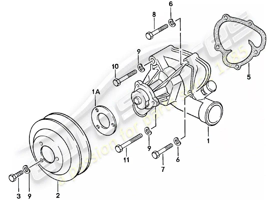 porsche 1982 (924) water pump parts diagram