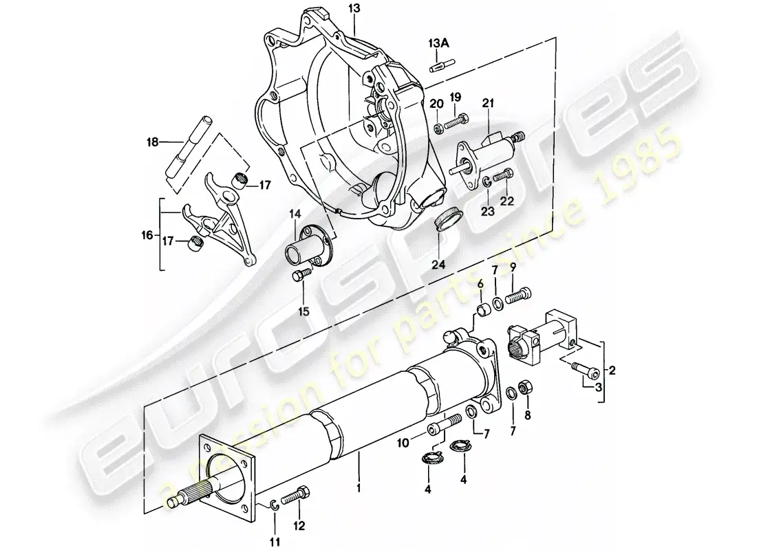 porsche 1979 (924) central tube parts diagram