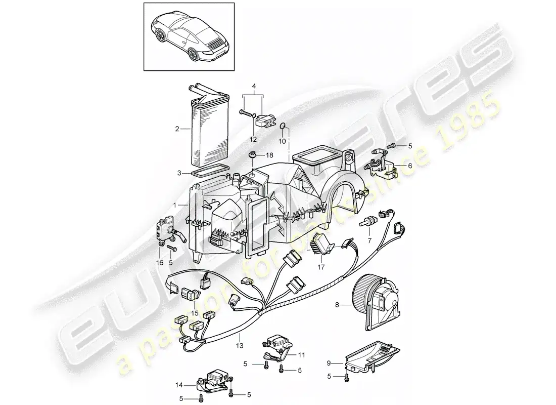 porsche 2011 (997-2) air conditioner parts diagram