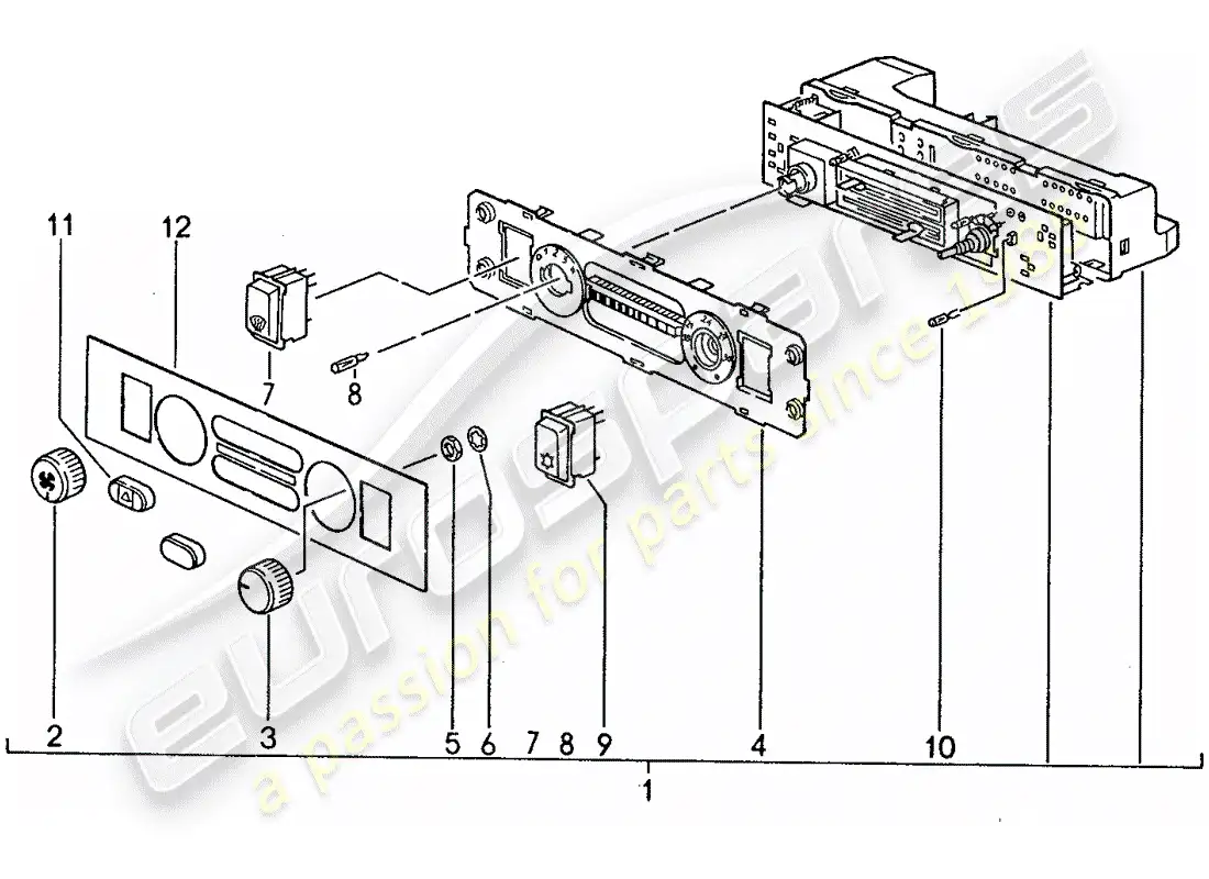 porsche 1990 (944) control switch parts diagram
