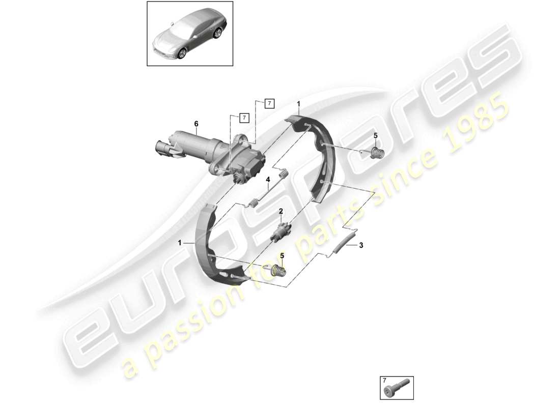 porsche 2021 (panamera 971-1) parking brake rear axle part diagram