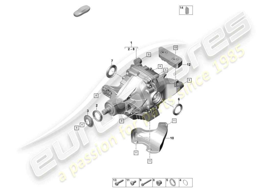 porsche 2023 (panamera 971-2) rear axle differential part diagram