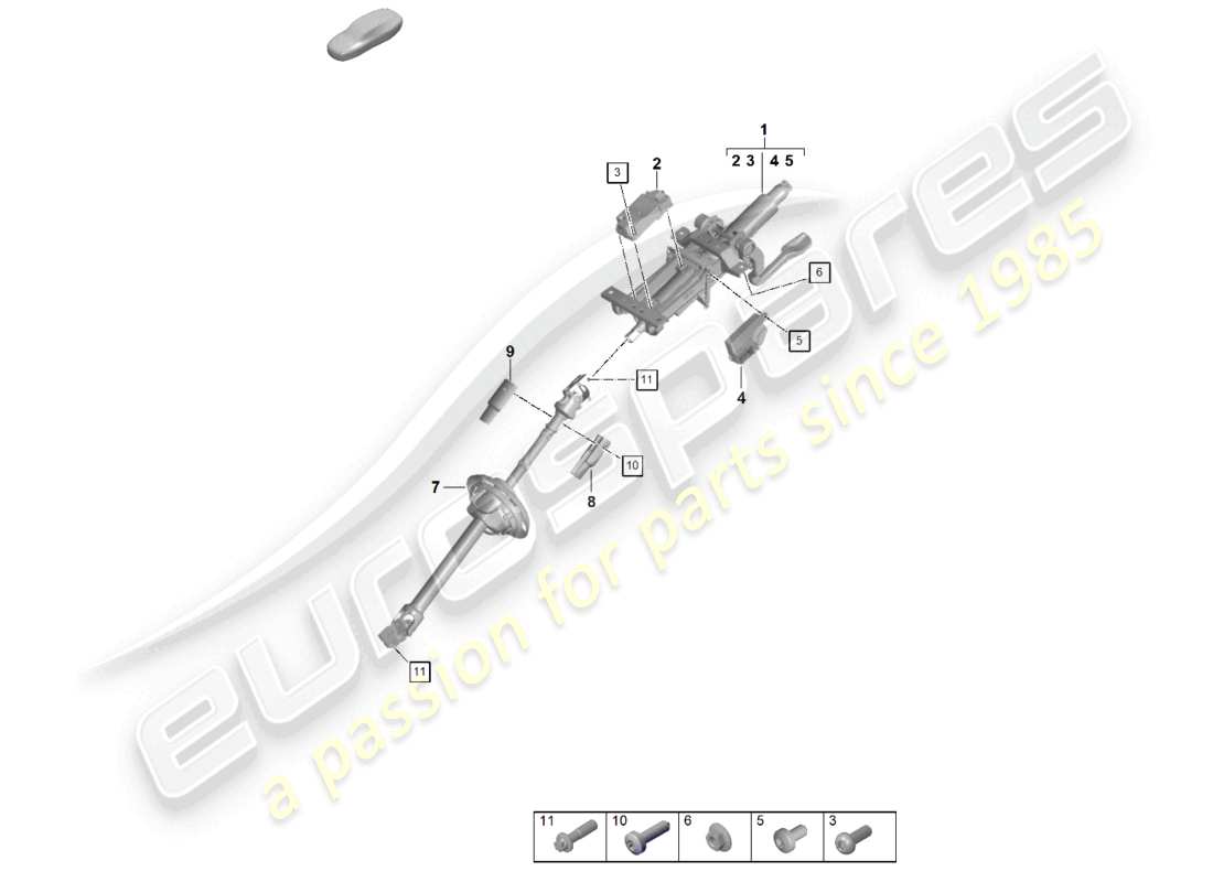 porsche 2022 (panamera 971-2) steering column intermediate steering shaft part diagram