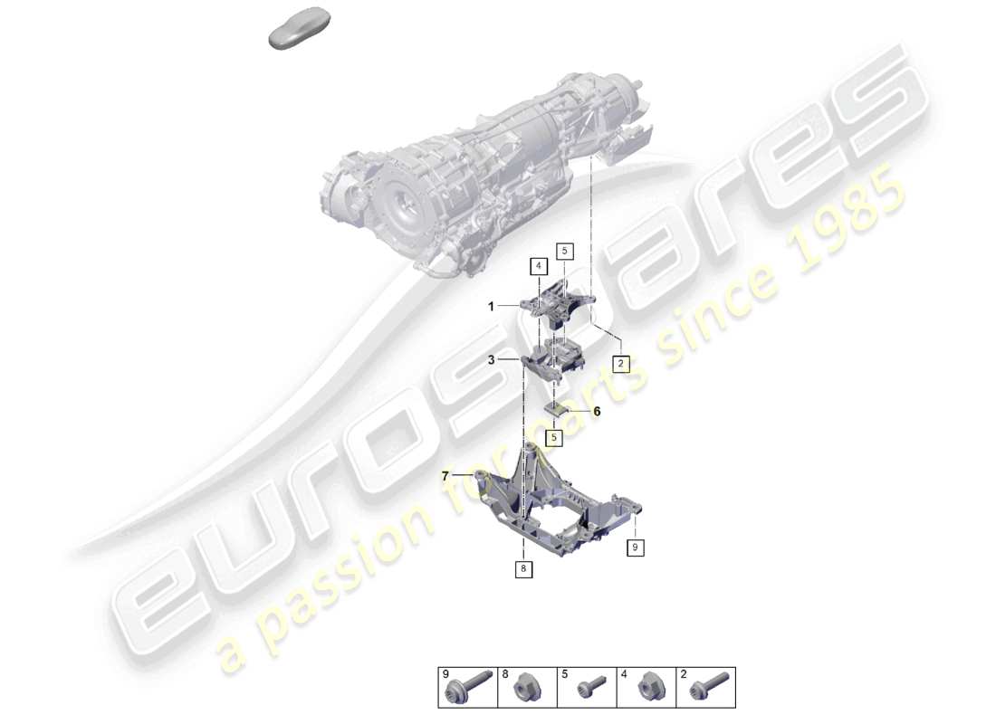 porsche 2026 (cayenne e3 pa) gearbox mounting transmission carrier part diagram