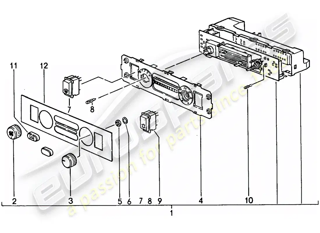 porsche 1995 (968) control switch parts diagram