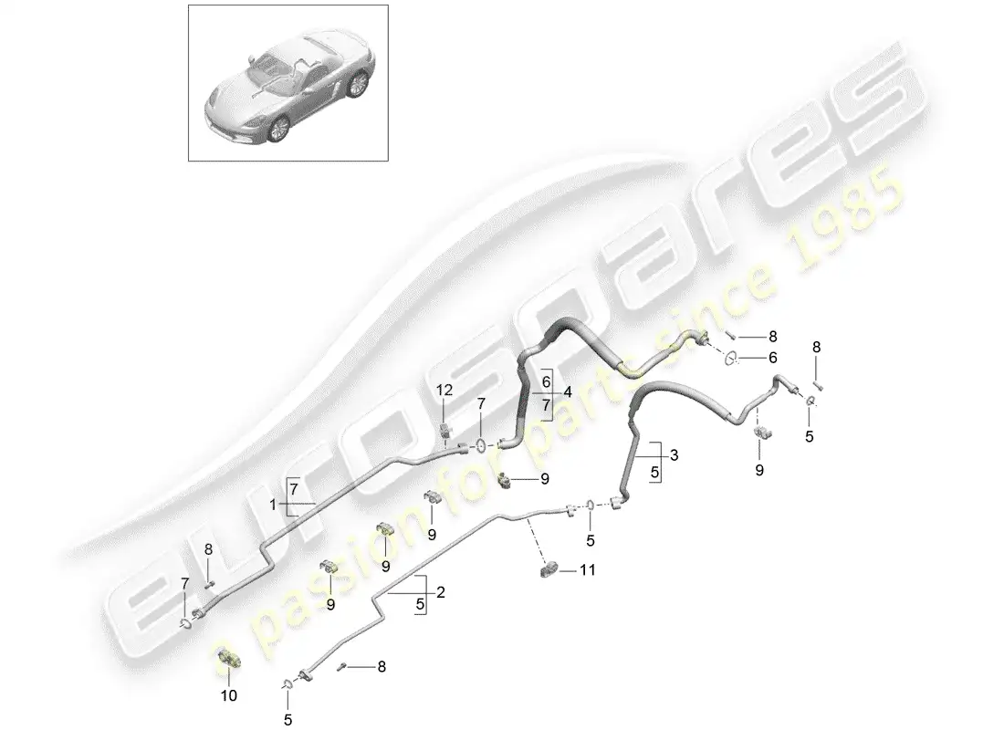 porsche 2019 (718 boxster) refrigerant circuit parts diagram