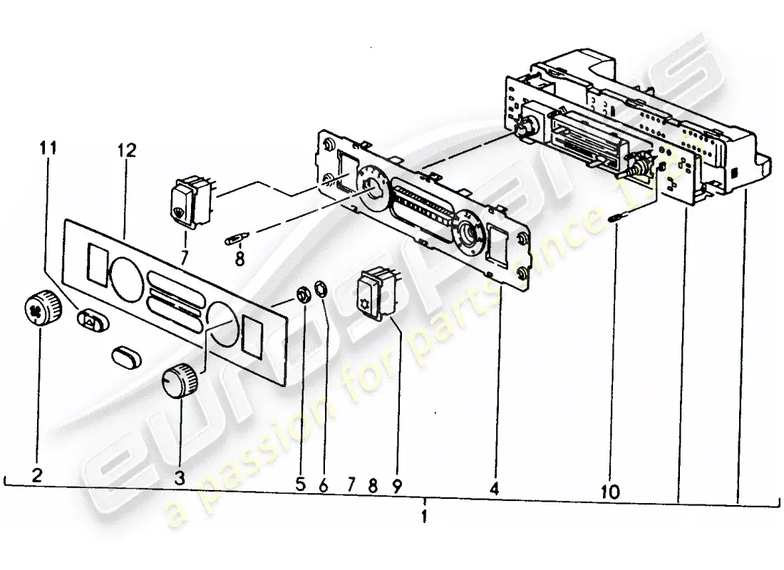 porsche 1988 (944) control switch parts diagram