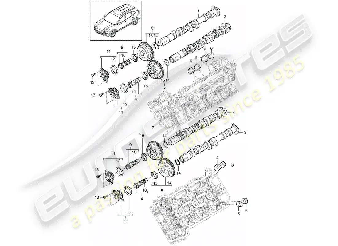 porsche 2014 (cayenne e2 92a) camshaft part diagram