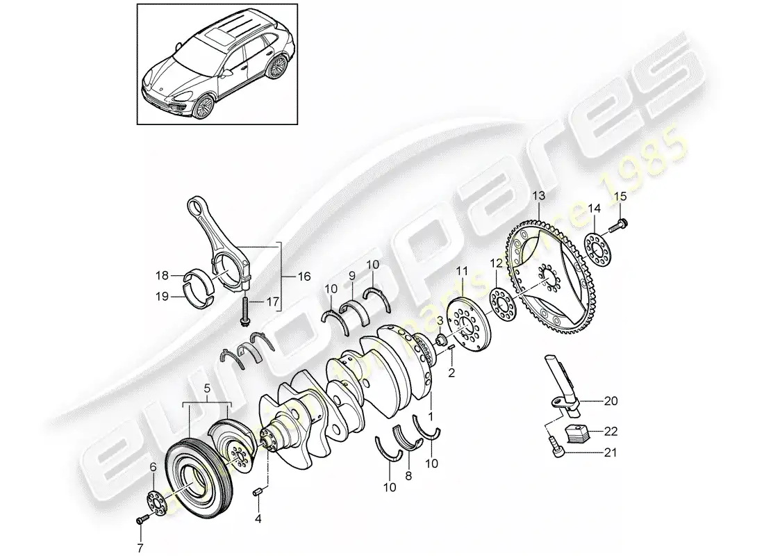 porsche 2014 (cayenne e2 92a) crankshaft part diagram