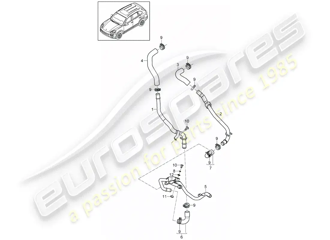 porsche 2014 (cayenne e2 92a) heater part diagram