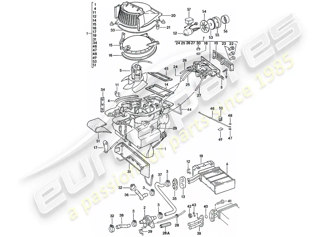 porsche 1979 (924) heater - d - mj 1979>> - mj 1979 part diagram