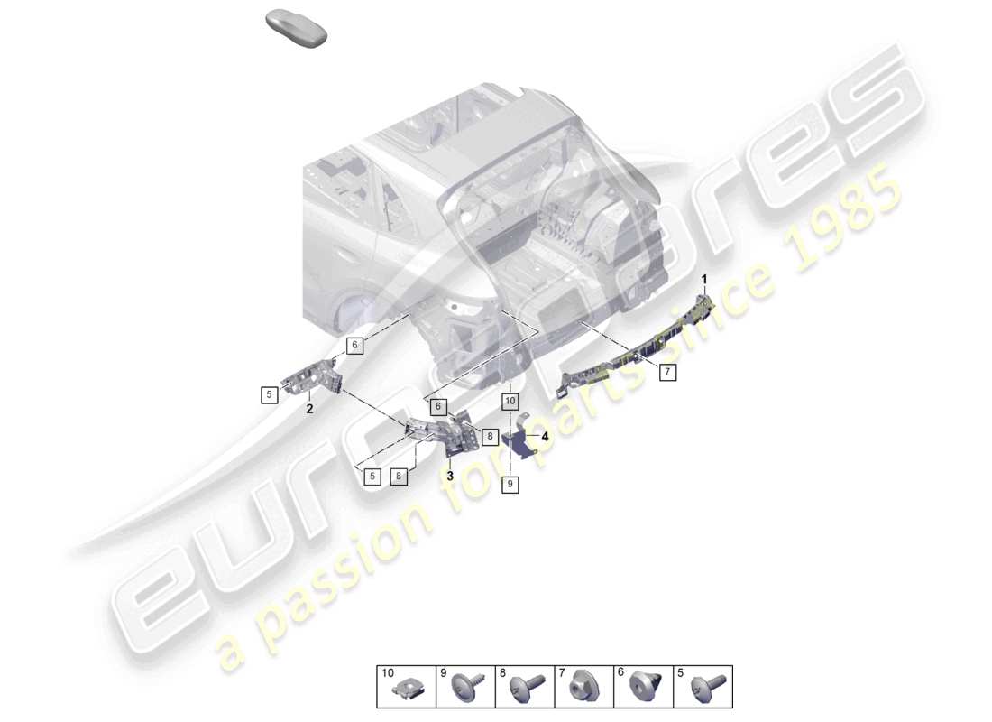 porsche 2023 (cayenne e3 pa) fasteners rear bumper for sports exhaust system part diagram