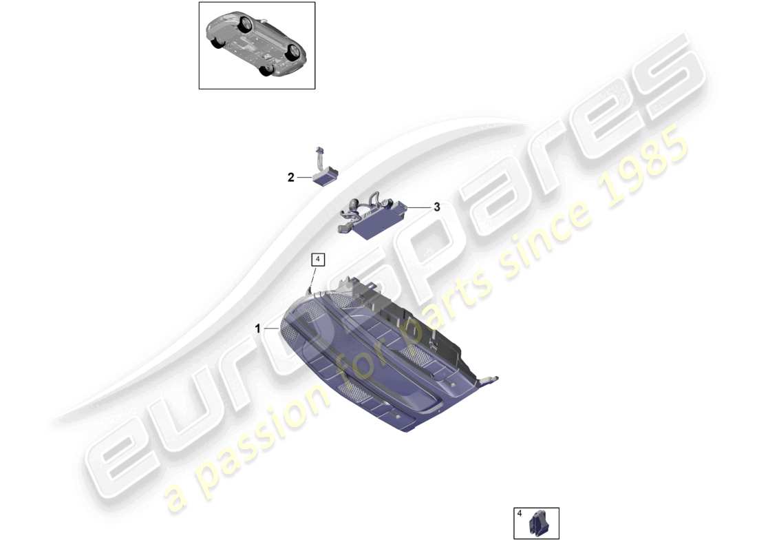 porsche 2021 (panamera 971-1) console roof part diagram