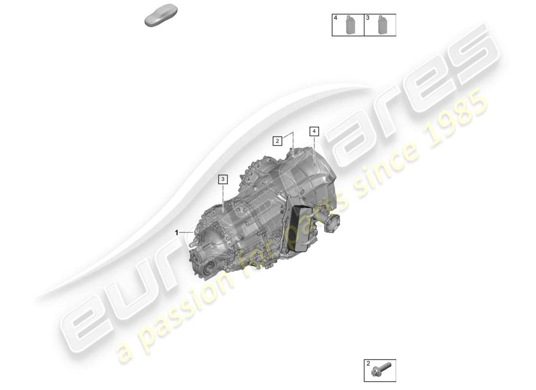 porsche 2023 (992-1 turbo / s) 8-speed dual clutch gearbox - pdk - transmission fluid part diagram