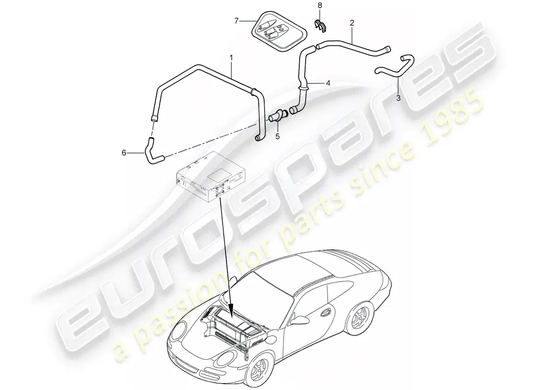 porsche 2011 (997-2) luggage compartment parts diagram