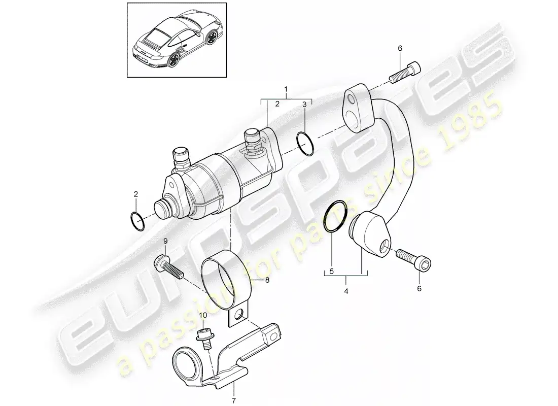 porsche 2013 (997-2 turbo / gt2 rs) fuel cooling parts diagram