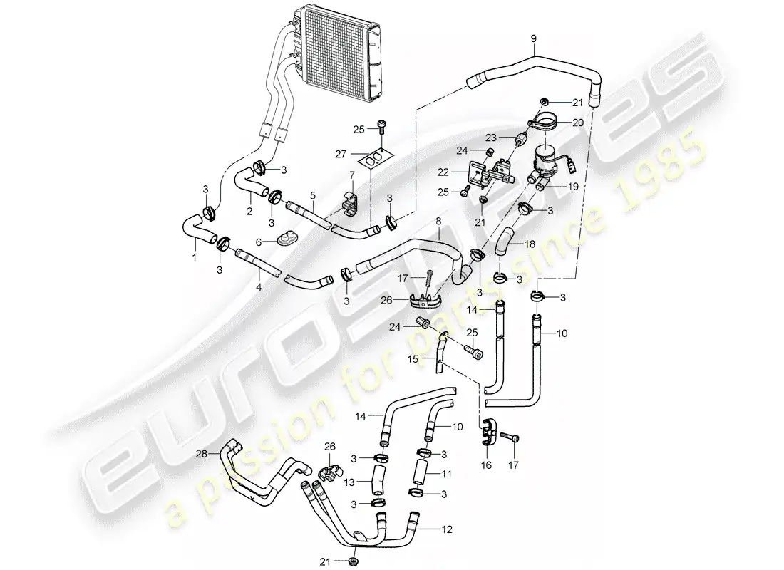 porsche 2004 (cayenne e1 9pa) heater parts diagram