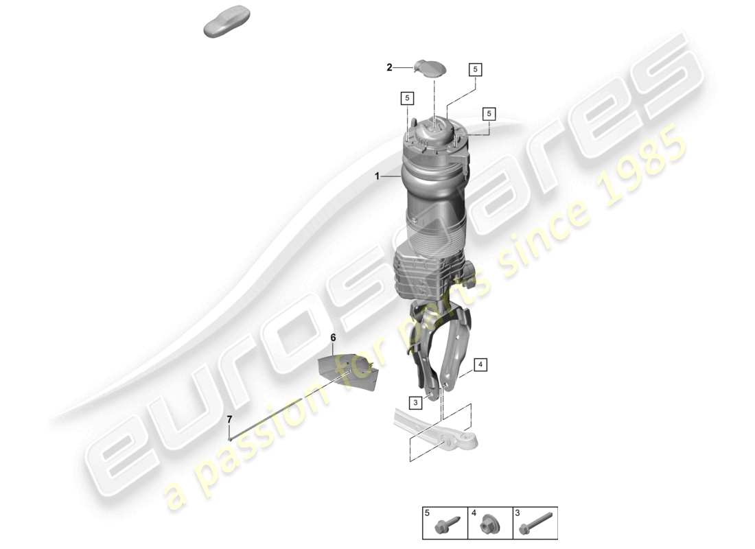 porsche 2023 (cayenne e3 pa) air suspension air suspension module (complete) part diagram