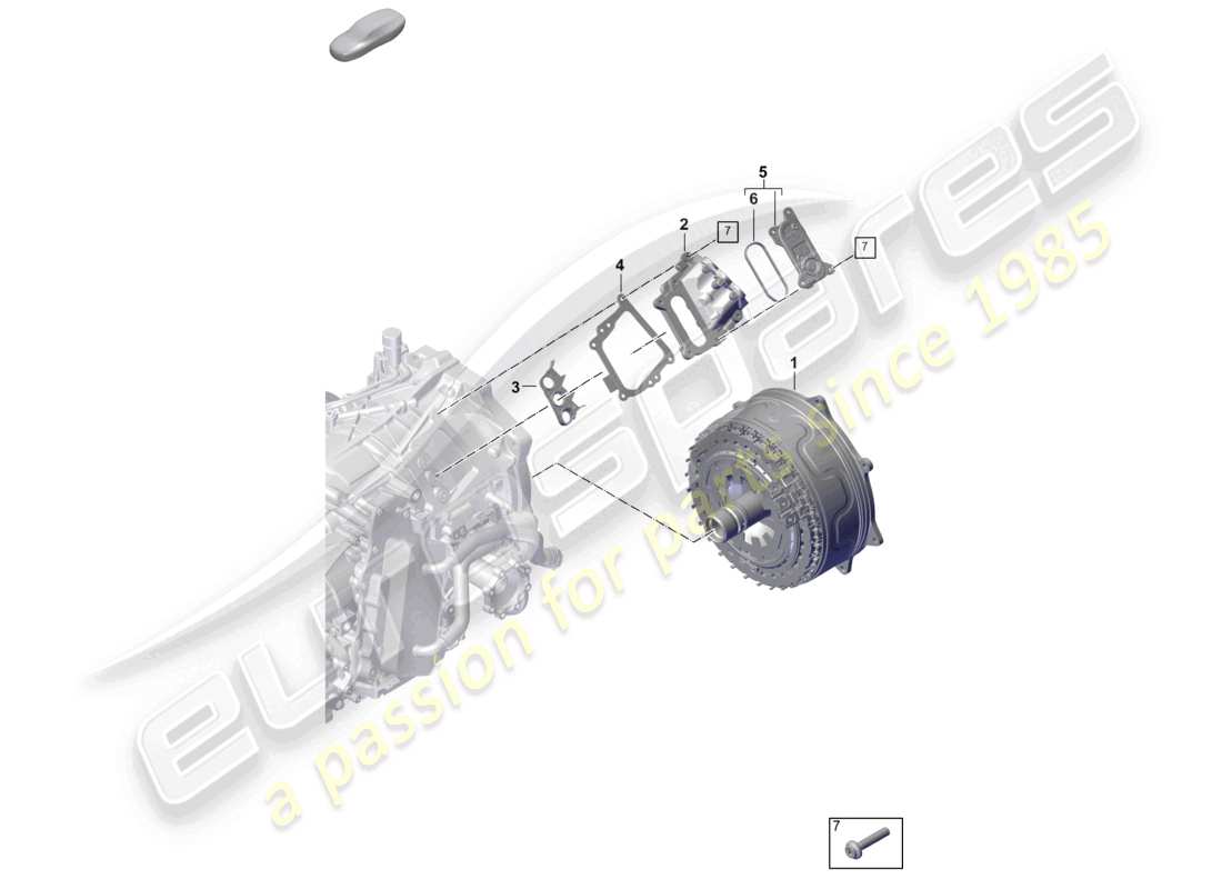 porsche 2024 (992-2) traction motor for elec. drive for vehicles with hybrid drive part diagram