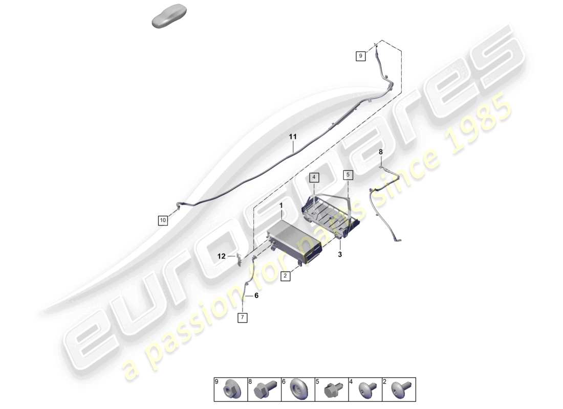 porsche 2024 (992-2) battery part diagram