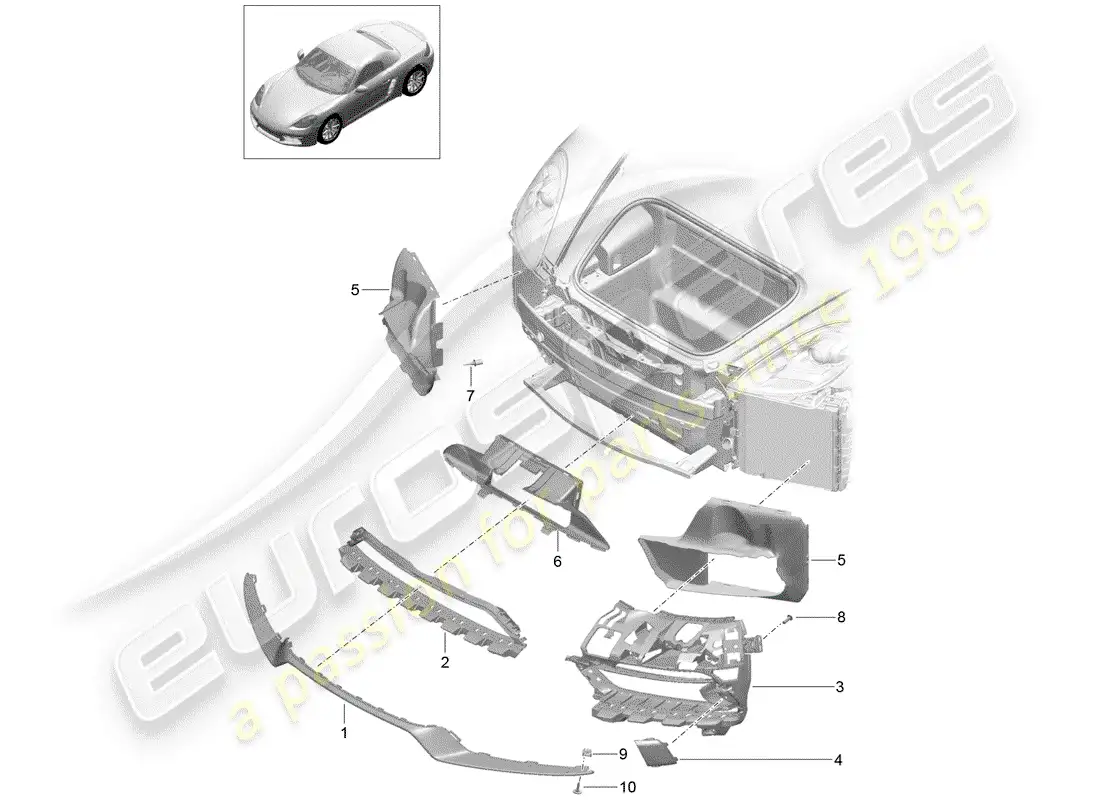 porsche 2018 (718 boxster) air duct parts diagram