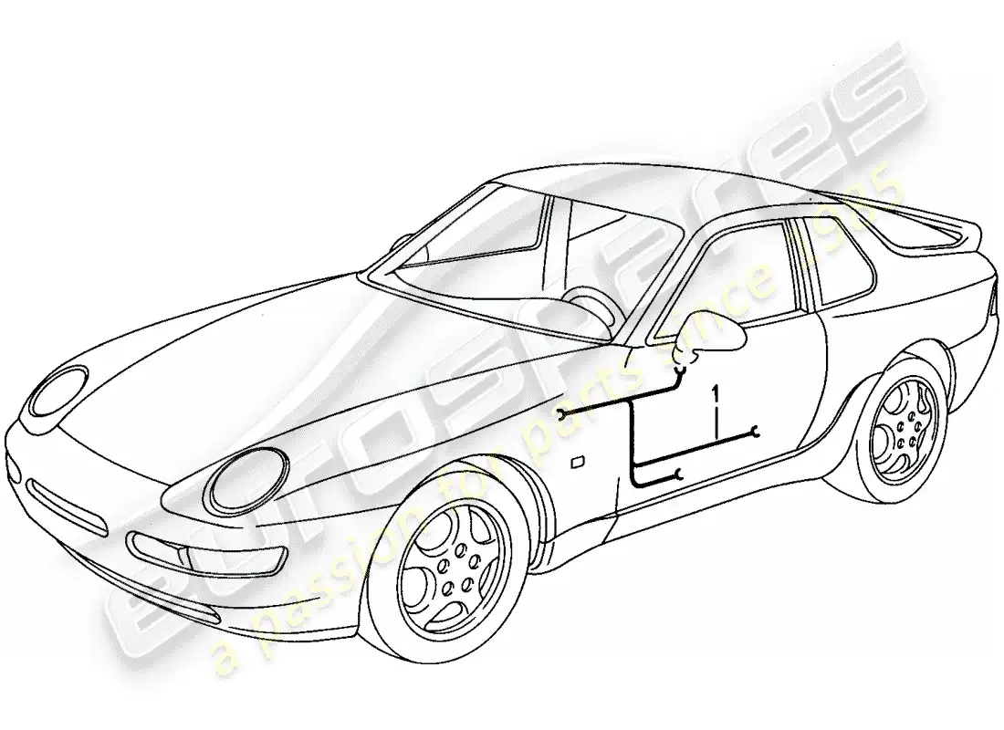 porsche 1994 (968) wiring harnesses - doors parts diagram