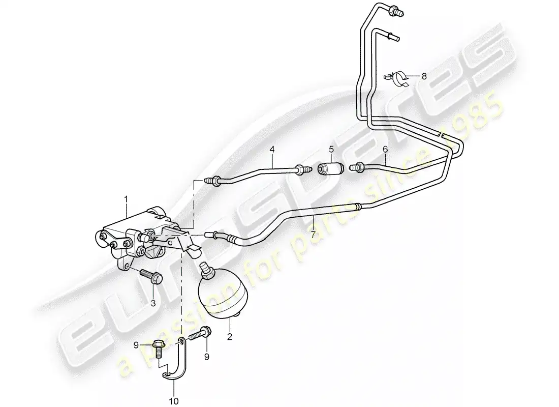 porsche 2003 (996 turbo / gt2) hydraulic clutch - operation - hydraulic clutch pipe - pressure unit - clutch slave cylinder parts diagram