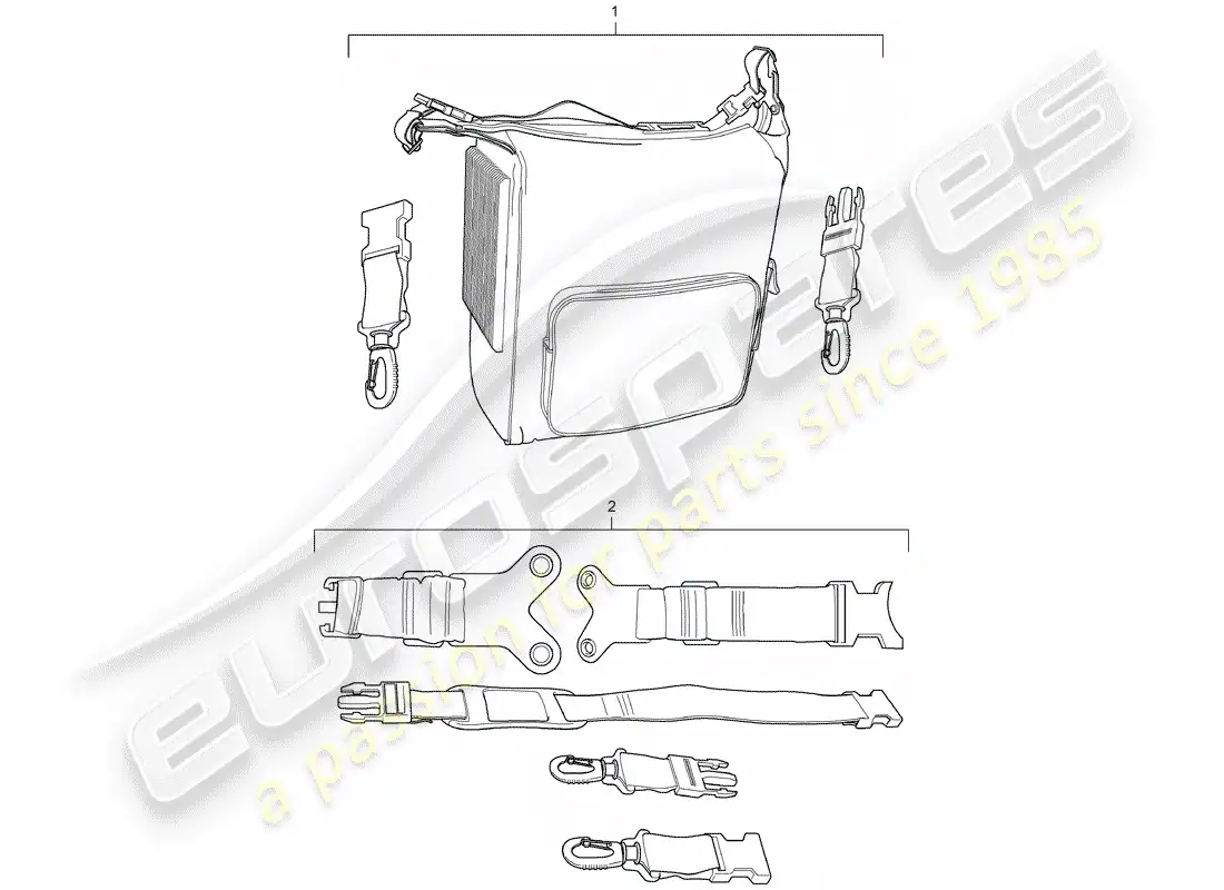 porsche 2013 (tequipment cayenne) cooling bag parts diagram