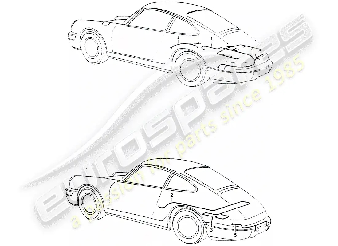 porsche 1989 (964) wiring harnesses - engine parts diagram